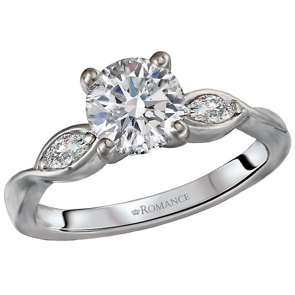 Round Lab Grown Diamond Diamond Semi-Mount Engagement Ring