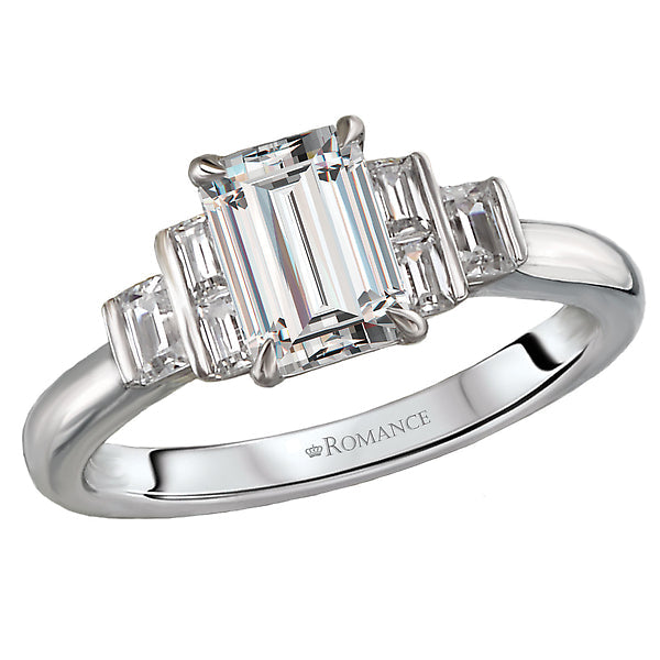 Emerald Lab Grown Diamond Diamond Semi-Mount Engagement Ring