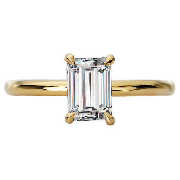 Emerald Lab Grown Diamond Diamond Hidden Halo Engagement Ring