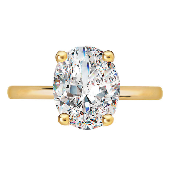 Oval Lab Grown Diamond Hidden Halo Engagement Ring