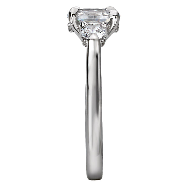 Oval Lab Grown Diamond 3-Stone Semi-Mount Diamond Ring