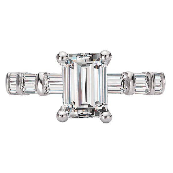 Emerald Semi-Mount Lab Grown Diamond Engagement Ring