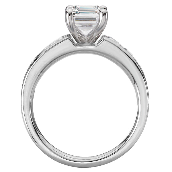 Emerald Lab Grown Baguette Diamond Engagement Ring