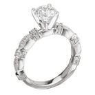 peg head semi-mount diamond ring 115014-sa