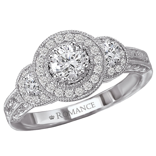 halo semi-mount diamond ring