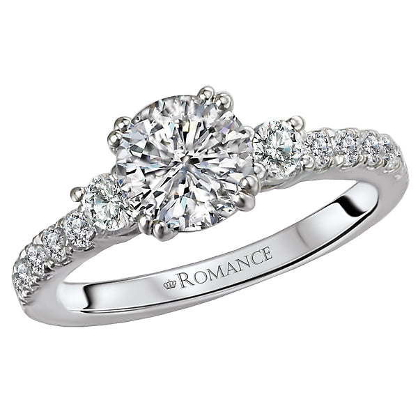 3-stone semi-mount diamond ring