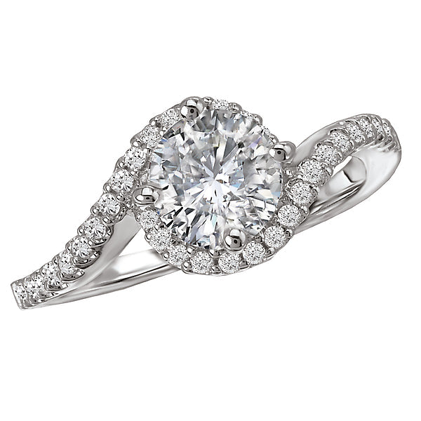 halo semi-mount diamond ring
