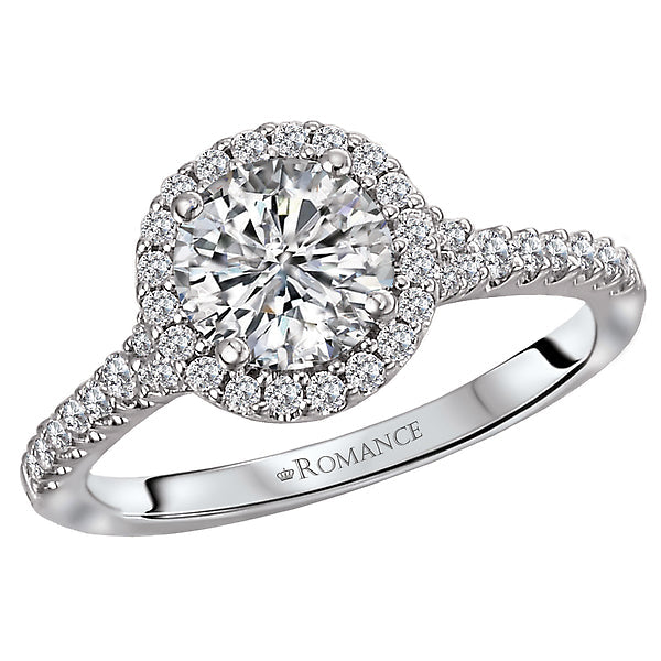 halo semi-mount diamond ring
