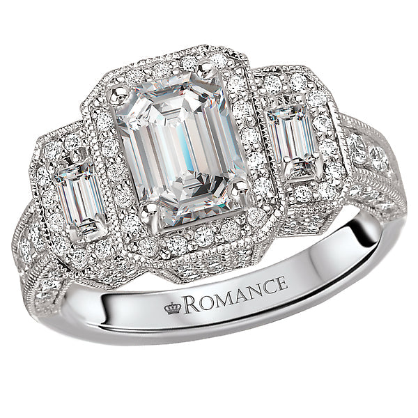 halo semi-mount diamond ring