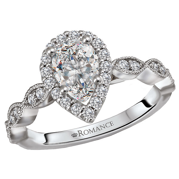 halo semi-mount diamond ring