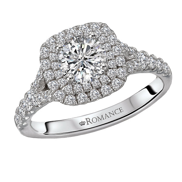 halo semi-mount diamond ring