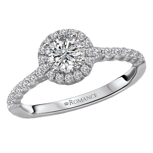 halo semi-mount diamond ring