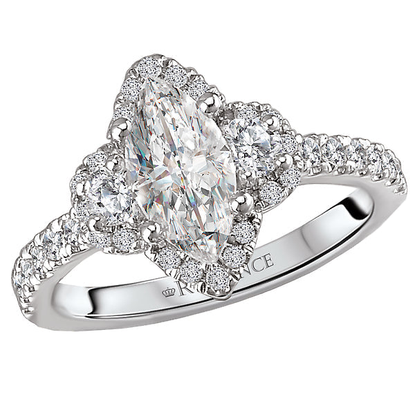 halo semi-mount diamond ring