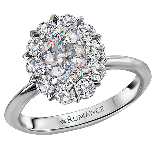 halo semi-mount diamond ring