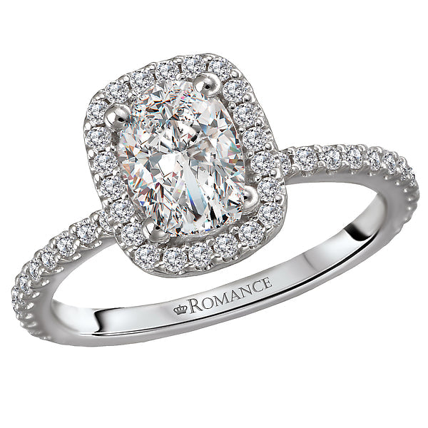 halo semi-mount diamond ring