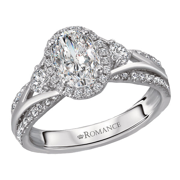 halo semi-mount diamond ring