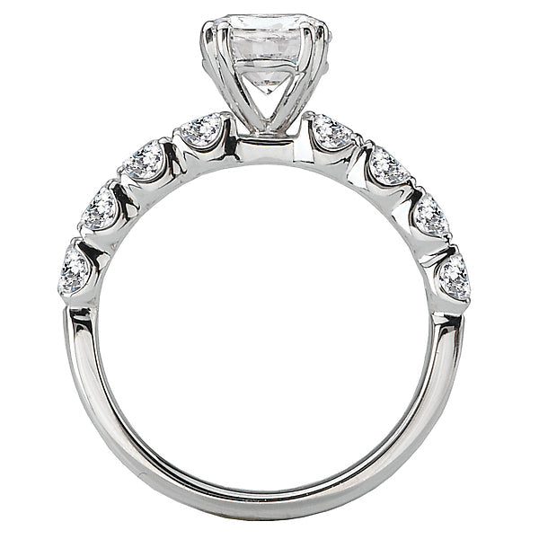 Round 8-Stone Semi-Mount Lab Grown Diamond Engagement Ring