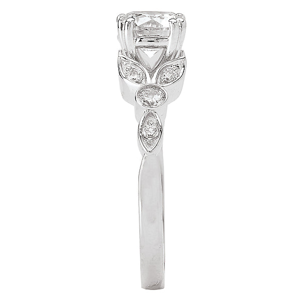 Round  Lab Grown Diamond  Peg Head Semi-Mount Diamond Ring