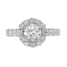 Round  Lab Grown Diamond  Halo Semi-Mount Diamond Ring