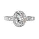 Oval  Lab Grown Diamond  Halo Semi-Mount Diamond Ring