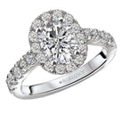 Oval  Lab Grown Diamond  Halo Semi-Mount Diamond Ring