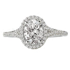 Oval  Lab Grown Diamond  Halo Semi-Mount Diamond Ring