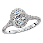 Oval  Lab Grown Diamond  Halo Semi-Mount Diamond Ring