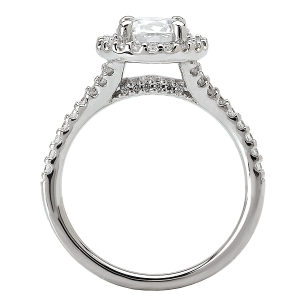 Round  Lab Grown Diamond  Halo Semi-Mount Diamond Ring