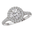 Round  Lab Grown Diamond  Halo Semi-Mount Diamond Ring