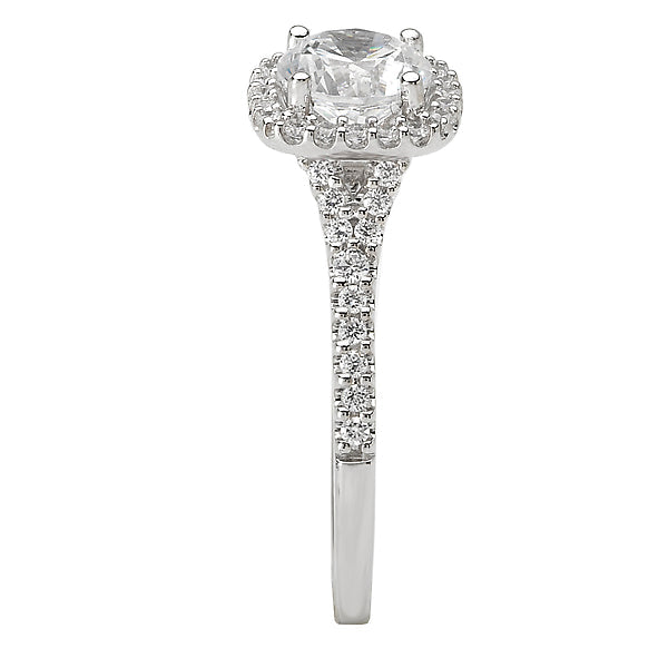 Round  Lab Grown Diamond  Halo Semi-Mount Diamond Ring