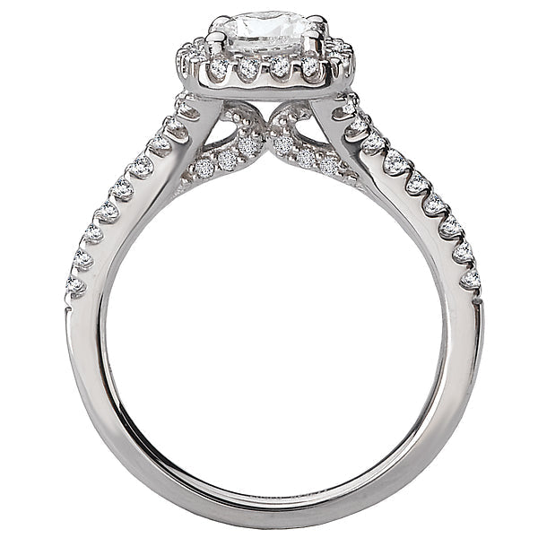 Round  Lab Grown Diamond  Halo Semi-Mount Diamond Ring