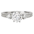Round  Lab Grown Diamond  Vintage Semi-Mount Diamond Ring