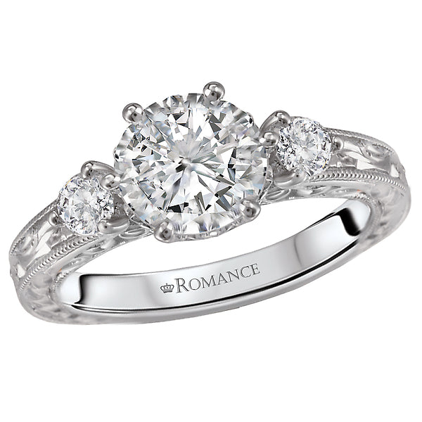 Round  Lab Grown Diamond  Vintage Semi-Mount Diamond Ring