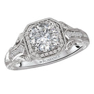 Round  Lab Grown Diamond  Vintage Semi-Mount Diamond Ring
