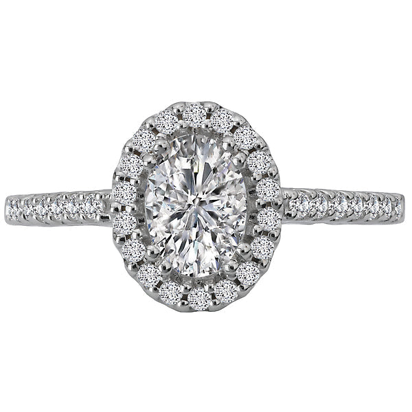 Oval  Lab Grown Diamond  Halo Semi-Mount Diamond Ring