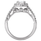 Oval  Lab Grown Diamond  Halo Semi-Mount Diamond Ring