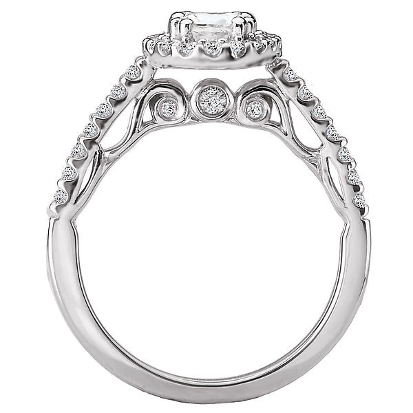 Oval  Lab Grown Diamond  Halo Semi-Mount Diamond Ring