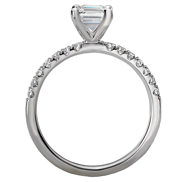 Emerald  Lab Grown Diamond  Classic Semi-Mount Diamond Ring