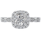 Round  Lab Grown Diamond  Halo Semi Mount Ring