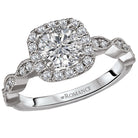 Round  Lab Grown Diamond  Halo Semi Mount Ring