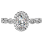 Oval  Lab Grown Diamond  Halo Semi Mount Ring