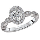 Oval  Lab Grown Diamond  Halo Semi Mount Ring