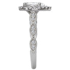 Pear  Lab Grown Diamond  Halo Semi-Mount Diamond Ring