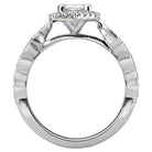 Pear  Lab Grown Diamond  Halo Semi-Mount Diamond Ring