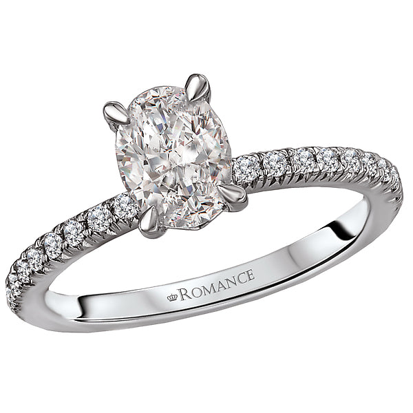 Oval  Lab Grown Diamond  Peg Head Semi-Mount Diamond Ring