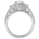 Oval  Lab Grown Diamond  Halo Semi-Mount Diamond Ring