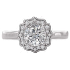Round  Lab Grown Diamond  Halo Semi-Mount Diamond Ring