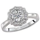 Round  Lab Grown Diamond  Halo Semi-Mount Diamond Ring
