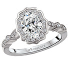 Oval  Lab Grown Diamond  Halo Semi-Mount Diamond Ring