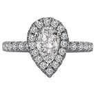 Pear  Lab Grown Diamond  Halo Semi-Mount Diamond Ring